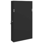 Armoire à bijoux avec miroir et éclairage LED mural noir – Image 4