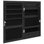 Armoire à bijoux avec miroir et éclairage LED mural noir – Image 6