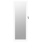Armoire à bijoux avec miroir et éclairage LED mural blanc – Image 2