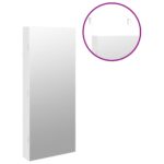 Armoire à bijoux avec miroir et éclairage LED mural blanc – Image 7