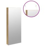 Armoire à bijoux avec miroir et éclairage LED mural – Image 7