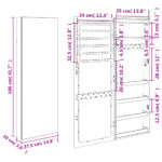 Armoire à bijoux avec miroir et éclairage LED mural – Image 11