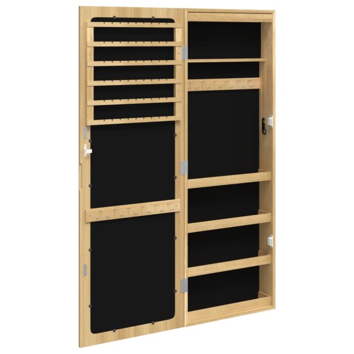 Armoire à bijoux avec miroir et éclairage LED mural – Image 5