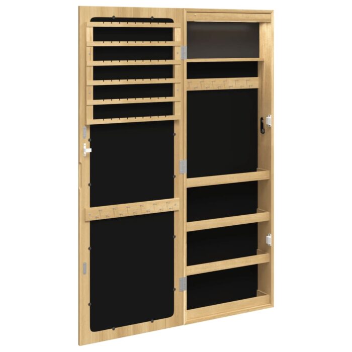 Armoire à bijoux avec miroir et éclairage LED mural – Image 6