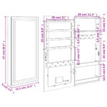 Armoire à bijoux avec miroir et éclairage LED mural noir – Image 10