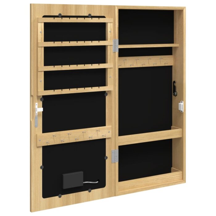 Armoire à bijoux avec miroir et éclairage LED mural – Image 6