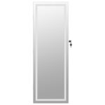 Armoire à bijoux avec miroir et éclairage LED mural blanc – Image 3