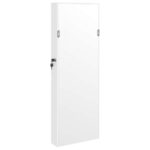 Armoire à bijoux avec miroir et éclairage LED mural blanc – Image 5