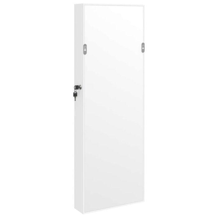 Armoire à bijoux avec miroir et éclairage LED mural blanc – Image 5