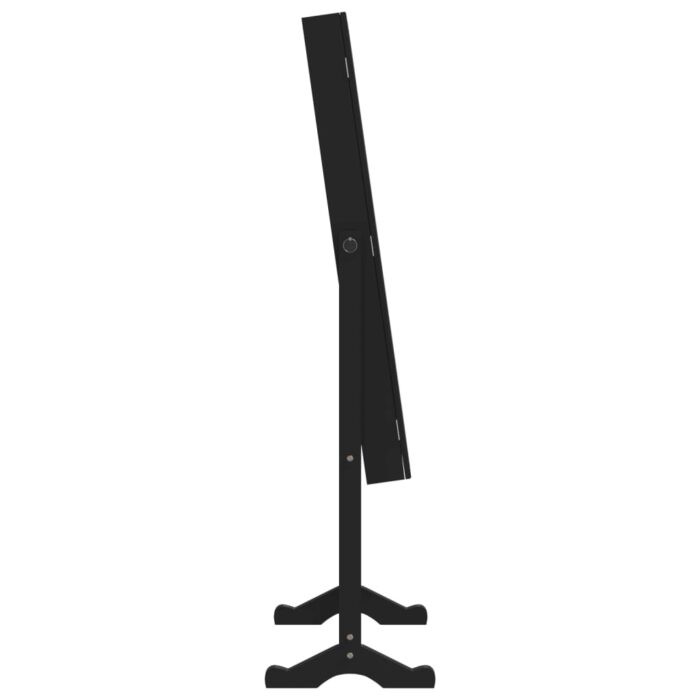 Armoire à bijoux miroir avec lumières LED sur pied noir – Image 4