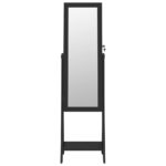 Armoire à bijoux miroir avec lumières LED sur pied noir – Image 2