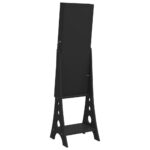 Armoire à bijoux miroir avec lumières LED sur pied noir – Image 4