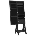 Armoire à bijoux miroir avec lumières LED sur pied noir – Image 6
