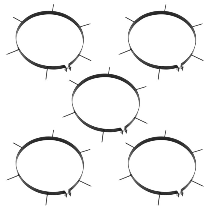 Colliers aérateurs de pelouse 5 pcs avec pointes Ø 30 cm fer – Image 1
