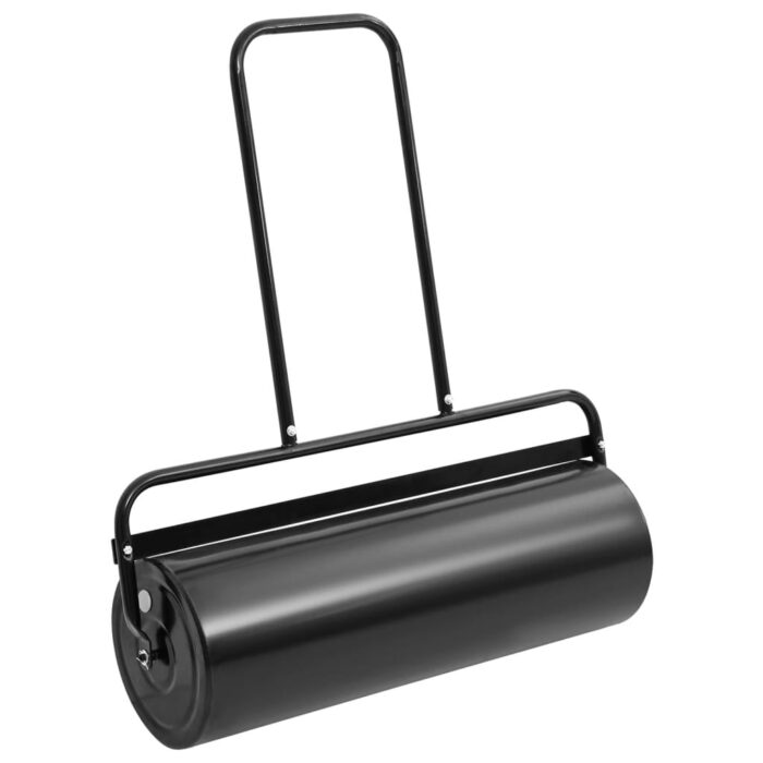 Rouleau à gazon de jardin avec poignée noir 63 L fer et acier – Image 1