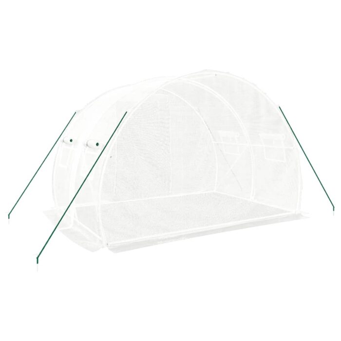 Serre avec cadre en acier blanc 6 m² 3x2x2 m – Image 4
