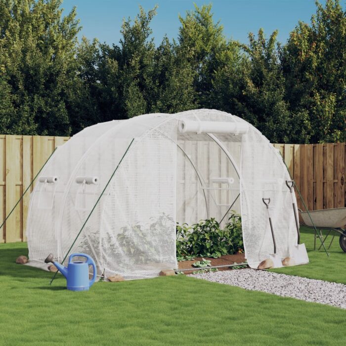 Serre avec cadre en acier blanc 6 m² 3x2x2 m – Image 1