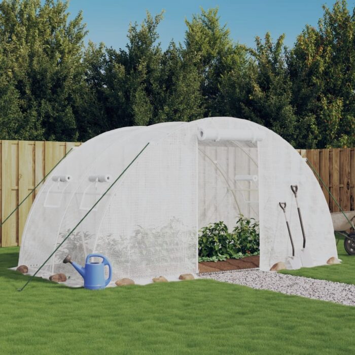 Serre avec cadre en acier blanc 8 m² 4x2x2 m – Image 1