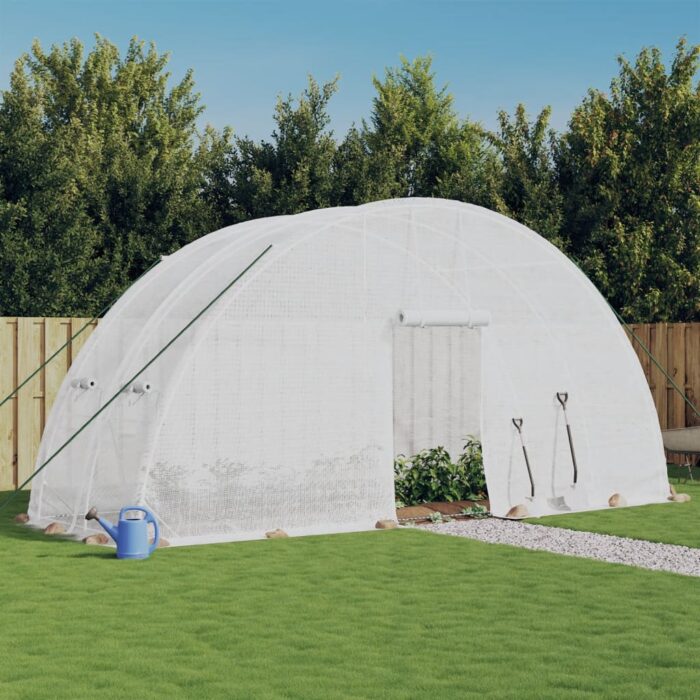 Serre avec cadre en acier blanc 12 m² 6x2x2,85 m – Image 1