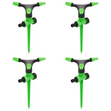Arroseurs rotatifs 4 pcs vert et noir 16x13,5x25,5 cm ABS et PP