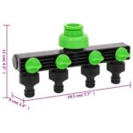 Adaptateur de robinet à 4 voies vert/noir 19,5x6x11 cm ABS & PP – Image 5