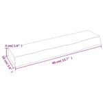 Étagère murale 40x10x4 cm bois de chêne massif non traité – Image 3