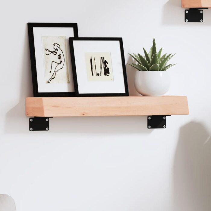 Étagère murale 40x10x6 cm bois de chêne massif non traité – Image 1