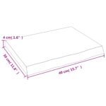 Étagère murale 40x30x(2-4) cm bois de chêne massif non traité – Image 6