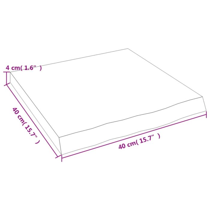 Étagère murale 40x40x(2-4)cm bois de chêne massif non traité – Image 6