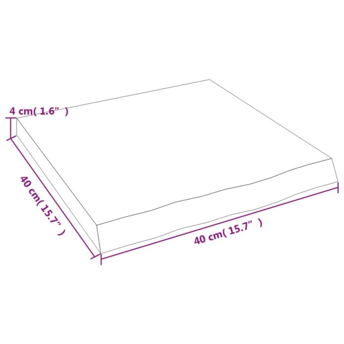Étagère murale 40x40x(2-4)cm bois de chêne massif non traité – Image 7