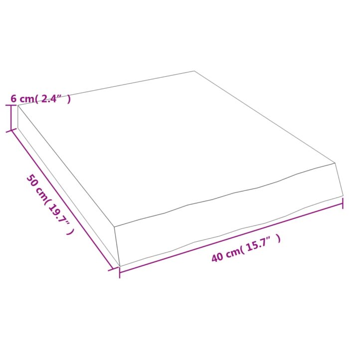 Étagère murale 40x50x(2-6) cm bois de chêne massif non traité – Image 6