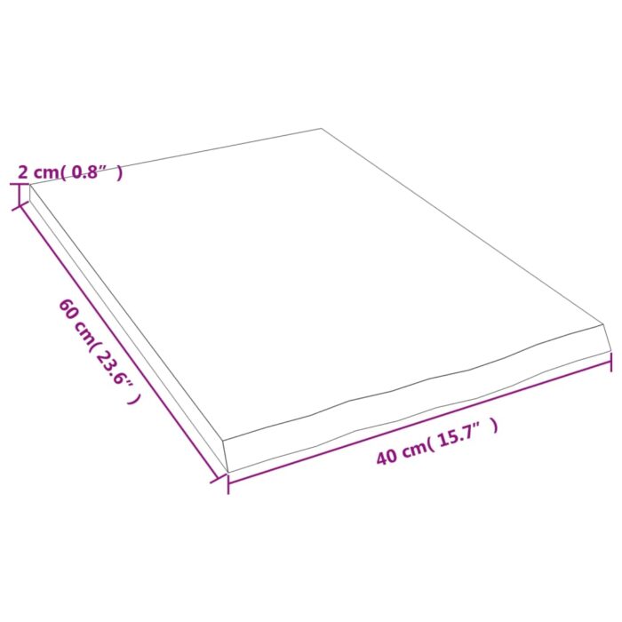 Étagère murale 40x60x2 cm bois de chêne massif non traité – Image 4