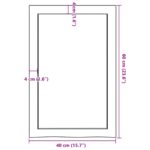 Étagère murale 40x60x(2-6) cm bois de chêne massif non traité – Image 8