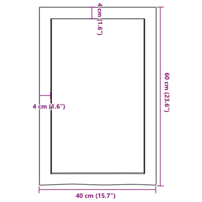 Étagère murale 40x60x(2-6) cm bois de chêne massif non traité – Image 8