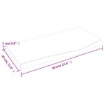 Étagère murale 60x30x2 cm bois de chêne massif non traité – Image 5