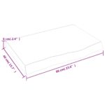 Étagère murale 60x40x(2-6) cm bois de chêne massif non traité – Image 7