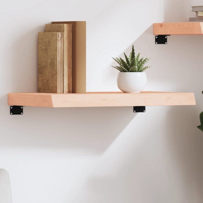 Étagère murale 60x40x(2-6) cm bois de chêne massif non traité – Image 1