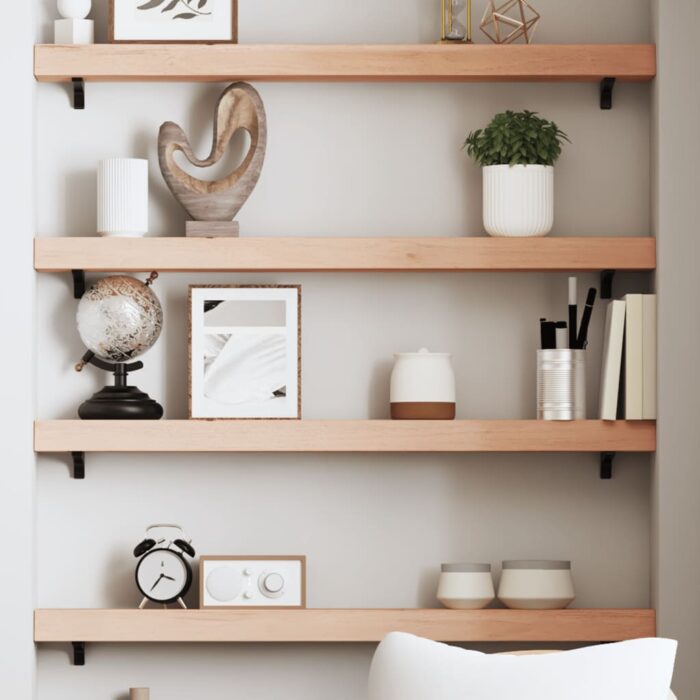 Étagère murale 100x10x6 cm bois de chêne massif non traité – Image 1