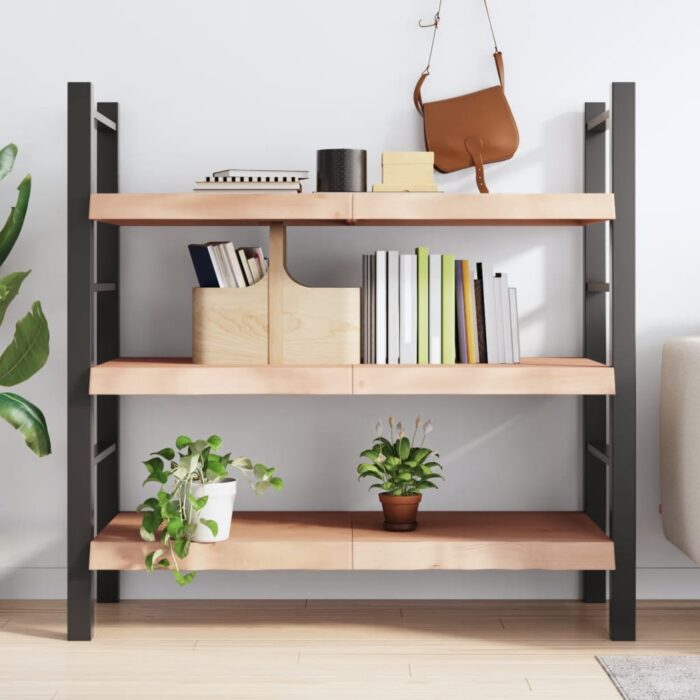 Étagère murale 120x60x(2-6) cm bois de chêne massif non traité – Image 8