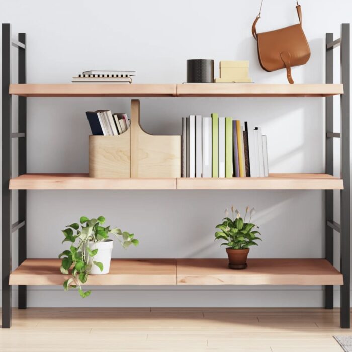 Étagère murale 140x60x(2-4) cm bois de chêne massif non traité – Image 1