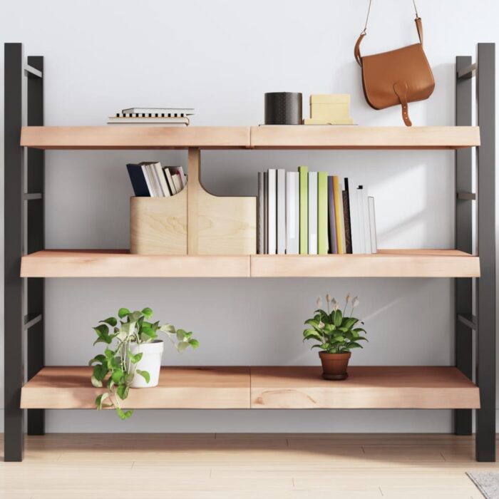 Étagère murale 140x60x(2-6) cm bois de chêne massif non traité – Image 1