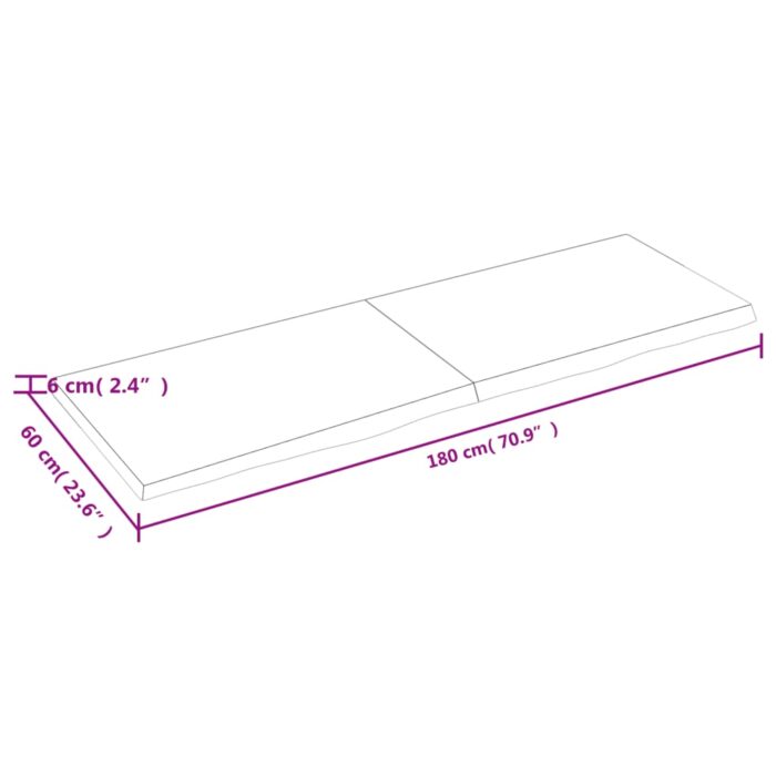 Étagère murale 180x60x(2-6) cm bois de chêne massif non traité – Image 4