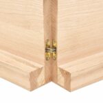 Étagère murale 220x50x(2-6) cm bois de chêne massif non traité – Image 2