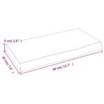 Étagère murale marron clair 40x20x4 cm bois chêne massif traité – Image 3