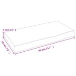 Étagère murale marron clair 40x20x4 cm bois chêne massif traité – Image 5