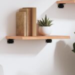 Étagère murale marron clair 40x30x2 cm bois chêne massif traité