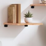 Étagère murale marron clair 40x40x2 cm bois chêne massif traité