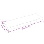 Étagère murale marron clair 60x20x2 cm bois chêne massif traité – Image 3
