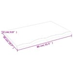 Étagère murale marron clair 80x50x2 cm bois chêne massif traité – Image 4