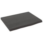 Étagère murale marron foncé 40x30x2 cm bois chêne massif traité